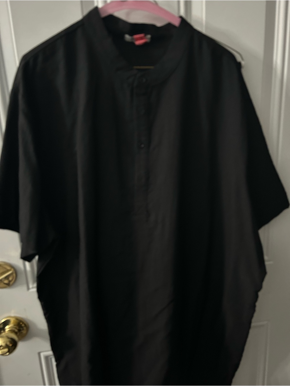 Men's Black Short Sleeve Henley Shirt